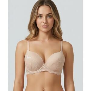Frederick’s of Hollywood Push Up Bra, 36C Beatrix Scalloped Lace Womens Lingerie
